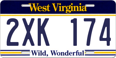 WV license plate 2XK174