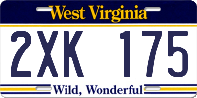 WV license plate 2XK175