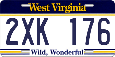 WV license plate 2XK176