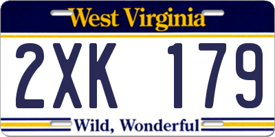 WV license plate 2XK179