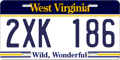 WV license plate 2XK186