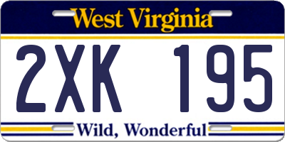 WV license plate 2XK195