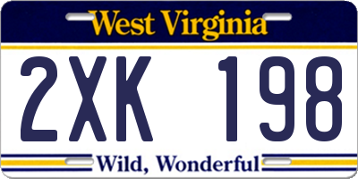 WV license plate 2XK198