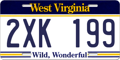 WV license plate 2XK199