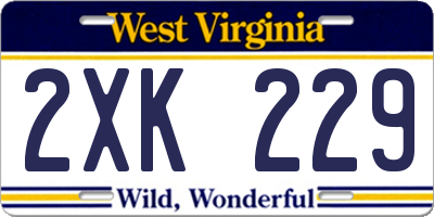 WV license plate 2XK229
