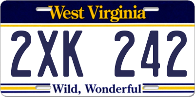 WV license plate 2XK242