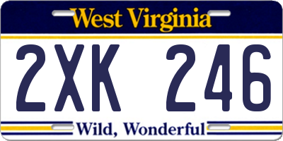 WV license plate 2XK246