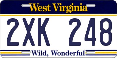 WV license plate 2XK248