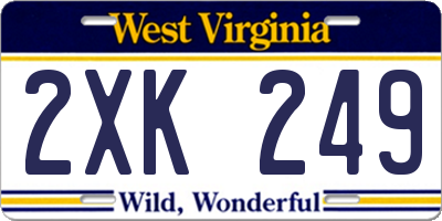 WV license plate 2XK249