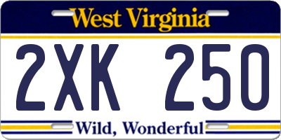 WV license plate 2XK250