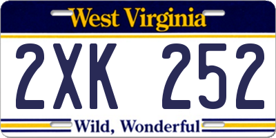 WV license plate 2XK252