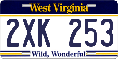 WV license plate 2XK253