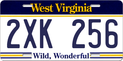 WV license plate 2XK256