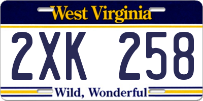 WV license plate 2XK258