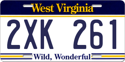 WV license plate 2XK261