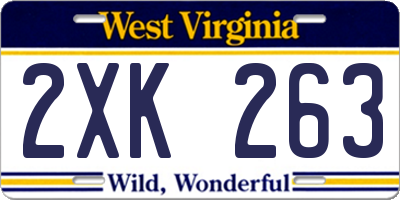 WV license plate 2XK263