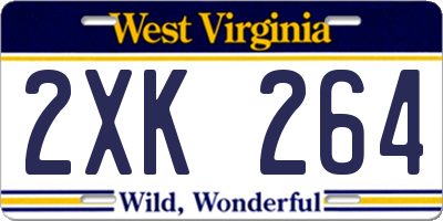 WV license plate 2XK264