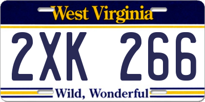 WV license plate 2XK266