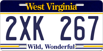 WV license plate 2XK267