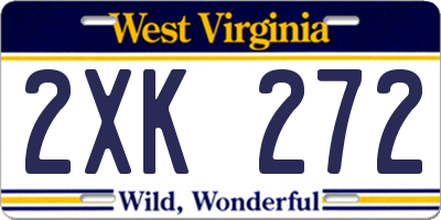 WV license plate 2XK272