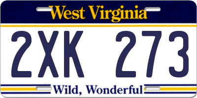 WV license plate 2XK273