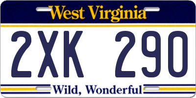 WV license plate 2XK290