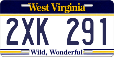 WV license plate 2XK291