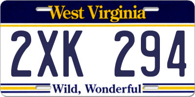 WV license plate 2XK294