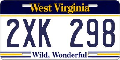 WV license plate 2XK298