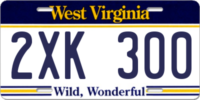 WV license plate 2XK300