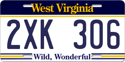 WV license plate 2XK306