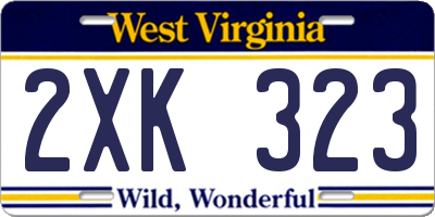 WV license plate 2XK323