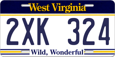 WV license plate 2XK324