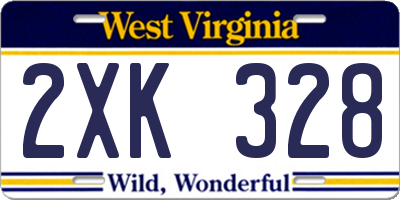 WV license plate 2XK328