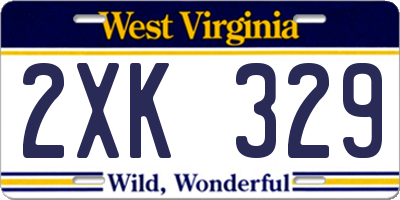 WV license plate 2XK329