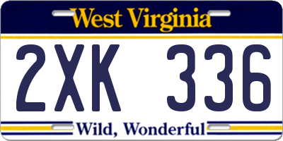 WV license plate 2XK336