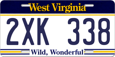 WV license plate 2XK338