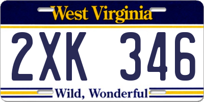 WV license plate 2XK346