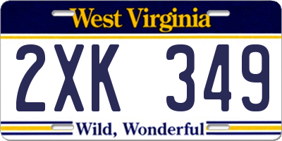 WV license plate 2XK349