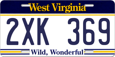 WV license plate 2XK369
