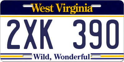 WV license plate 2XK390