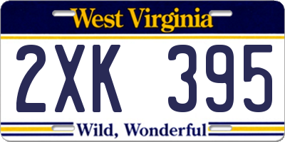 WV license plate 2XK395