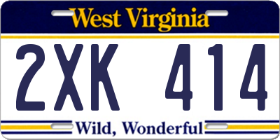 WV license plate 2XK414