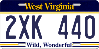 WV license plate 2XK440