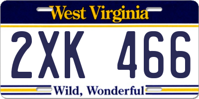WV license plate 2XK466