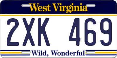 WV license plate 2XK469