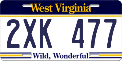 WV license plate 2XK477