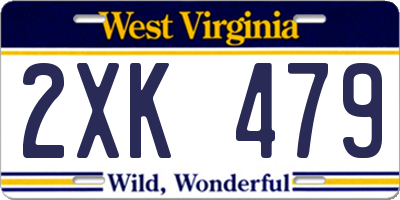 WV license plate 2XK479