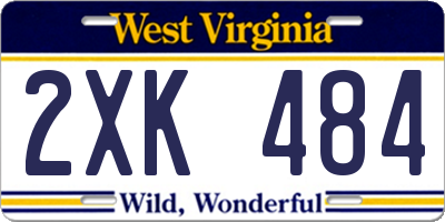WV license plate 2XK484