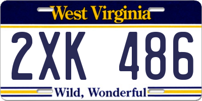 WV license plate 2XK486
